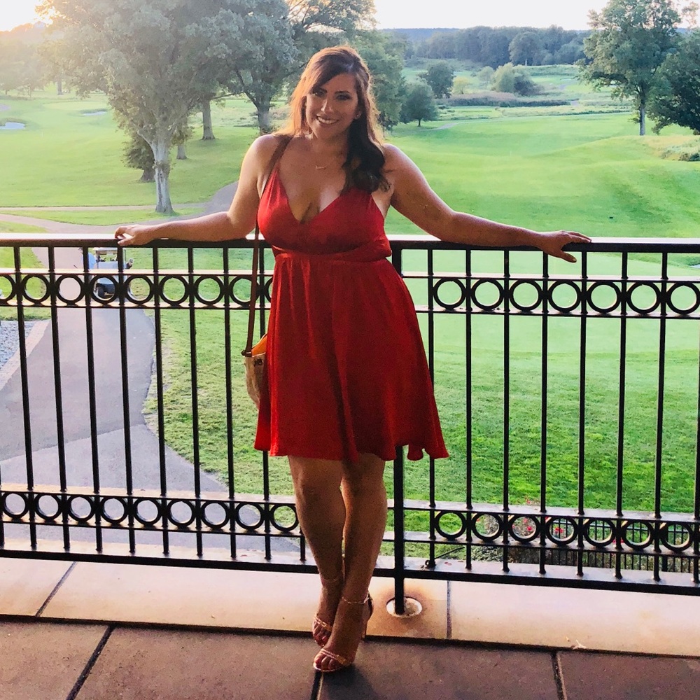 Red Orange Cocktail Dress